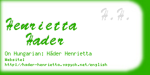 henrietta hader business card